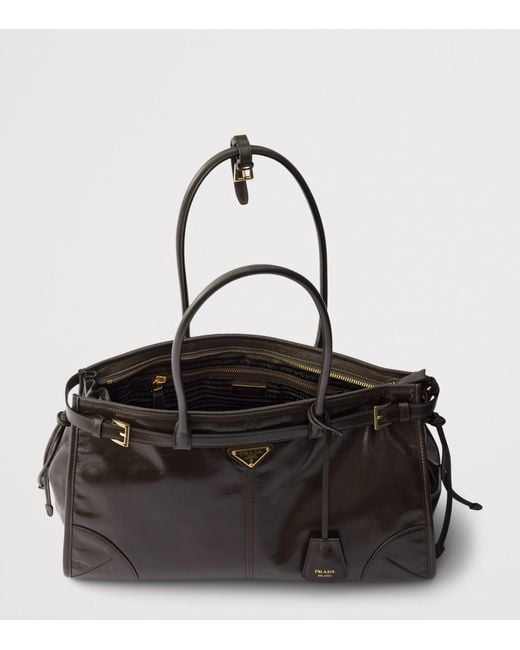 Prada Black Large Leather Bonnie Shoulder Bag