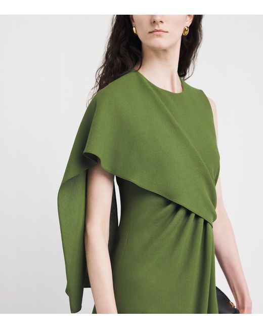 emilia wickstead green cape dress Wool Wrap Tidus Midi in closet_1568