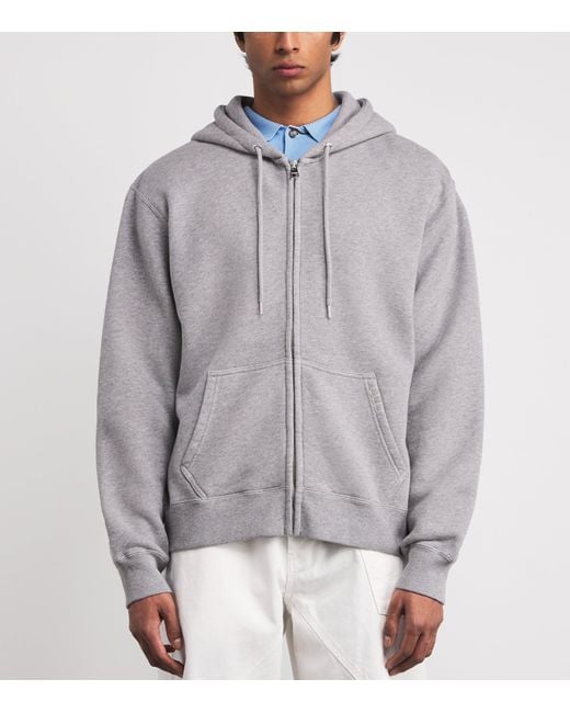 J.W. Anderson Gray Cotton Zip-Up Hoodie for men