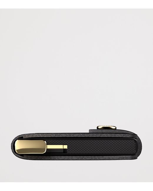 Secrid Black Leather Diamond-Embossed Miniwallet for men
