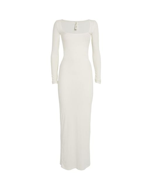 Skims White Soft Lounge Maxi Dress