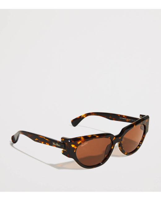 Max Mara Brown Tortoiseshell Oval Sunglasses
