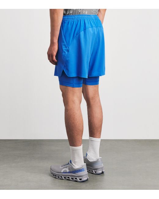 On Shoes Blue 2-In-1 Train Shorts for men