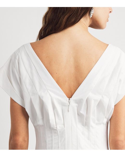 Jonathan Simkhai White Cotton Pleated Nina Midi Dress