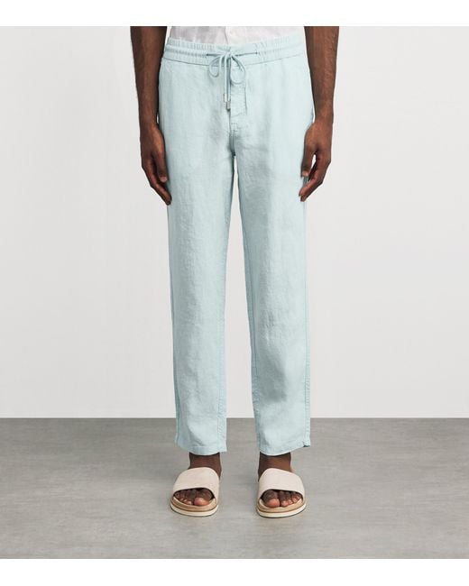 Vilebrequin Blue Linen Drawstring Parc Trousers for men