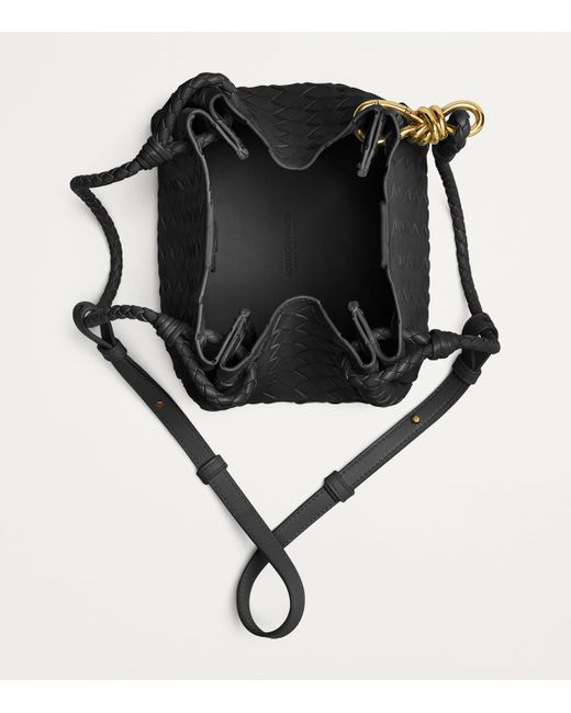 Bottega Veneta Black Small Leather Parachute Shoulder Bag