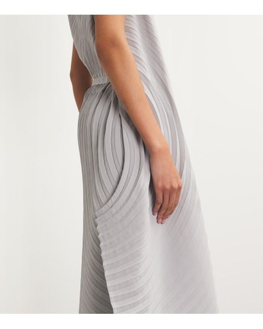 Issey Miyake Gray Resonant Pleats Maxi Dress