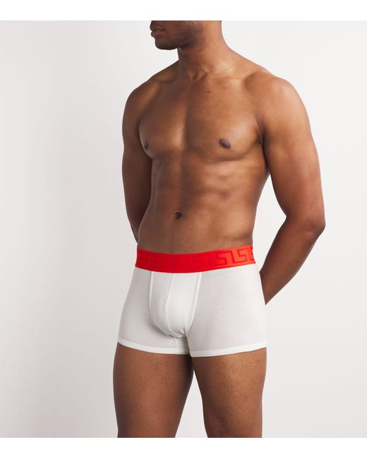 Versace White Greca Low-Rise Trunks for men