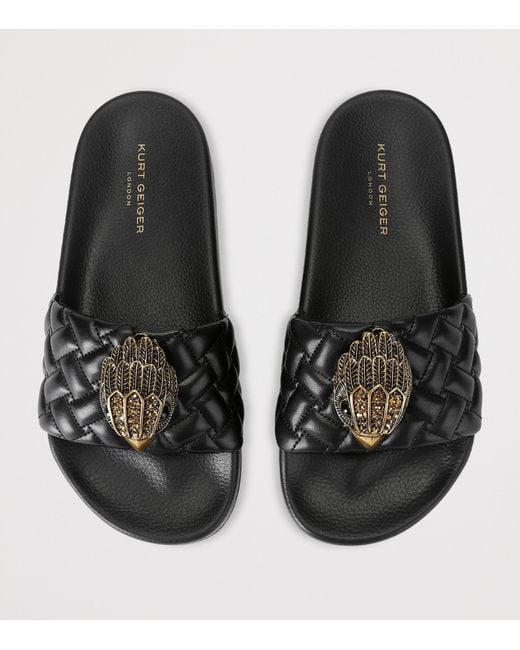 Kurt Geiger Black Meena Large Eagle Slides