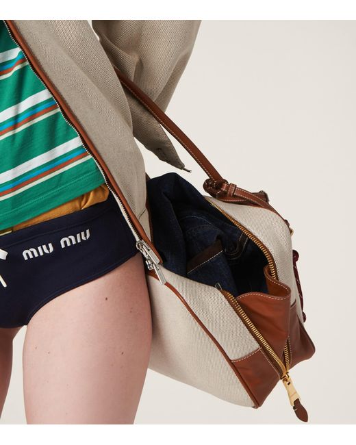 Miu Miu Blue Logo Bikini Bottoms