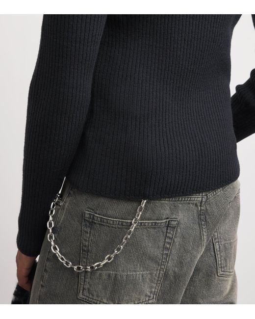 Our Legacy Blue Merino Wool Compact Roundneck Sweater for men