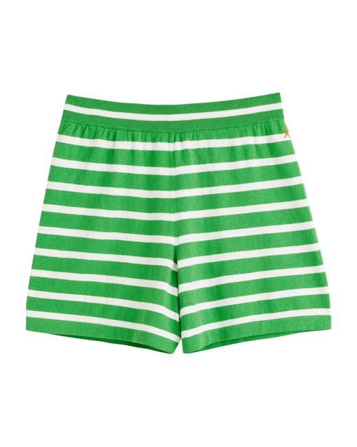 Chinti & Parker Green Cotton-linen Breton Shorts