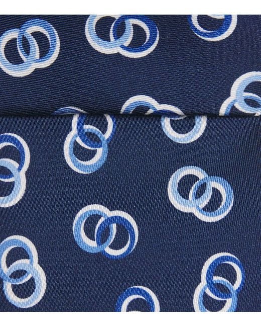 Isaia Blue Silk Tie for men