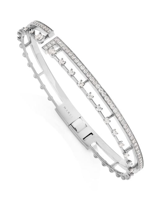 Marli New York Metallic Large And Diamond Avenues Bangle