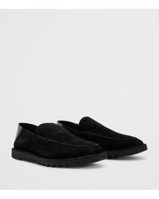 AllSaints Black Suede Slix Loafers for men