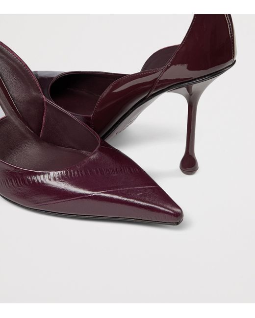 Jimmy Choo Purple Quinci 95 Patent Leather Pumps