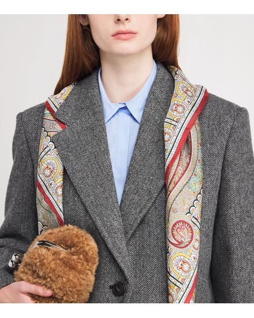Weekend by Maxmara Gray Virgin Wool Tweed Blazer