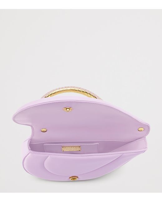 BVLGARI Purple Calfskin Serpenti Cuore 1968 Top-Handle Bag