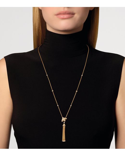 Chaumet Metallic And Diamond Bee De Pompon Pendant Necklace