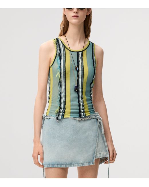 Loewe Blue X Paula's Ibiza Stripe Fringe-Detail Tank Top
