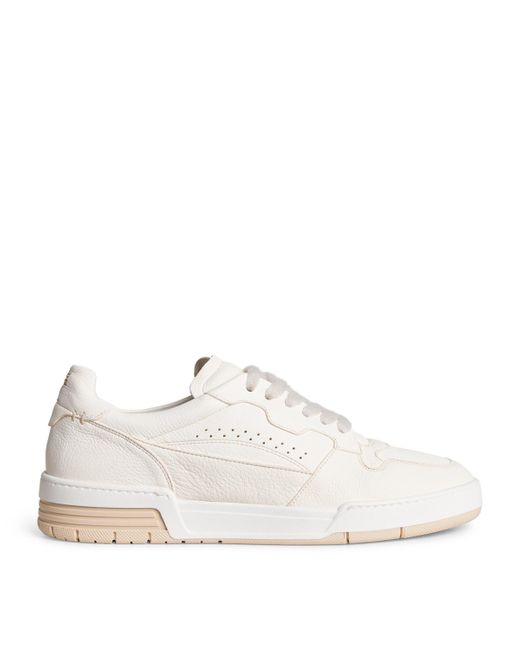 Eleventy White Deerskin Low Sneakers for men