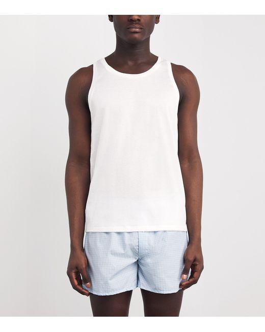 Hanro White Cotton Sporty Vest for men