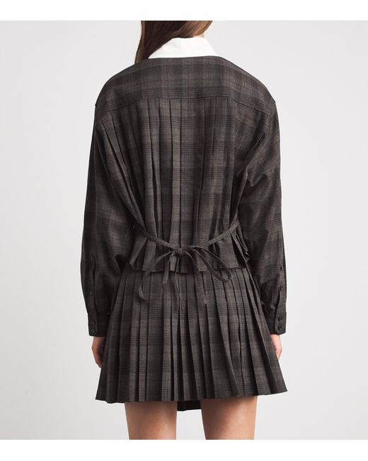 Sandro Black Check Contrast-Collar Shirt