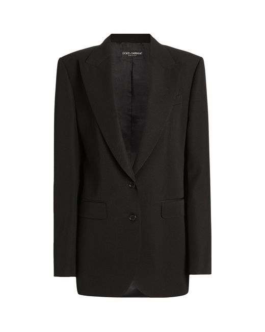 Dolce & Gabbana Black Virgin Wool Relaxed Blazer