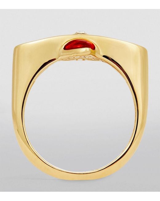 Vivienne Westwood Metallic New Diamante Heart Ring for men