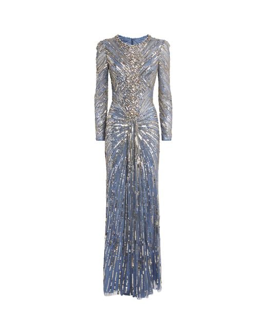 Jenny Packham Gray Sequin Wiona Gown
