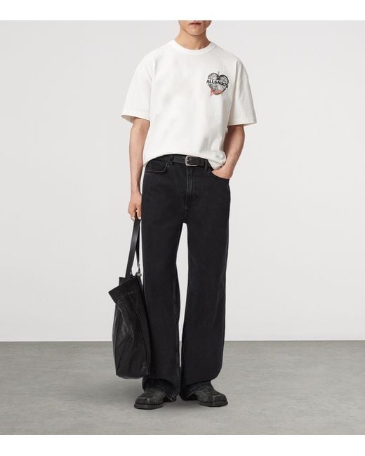 AllSaints White Organic Cotton Reflect T-Shirt for men