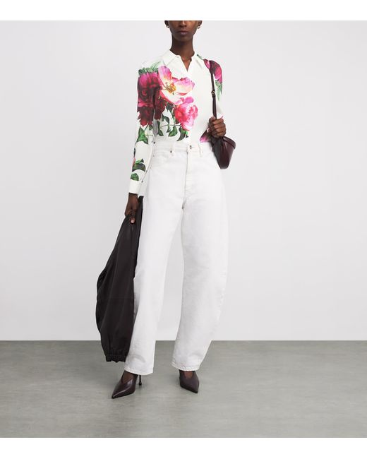 Alice + Olivia Pink Silk Floral Willa Blouse