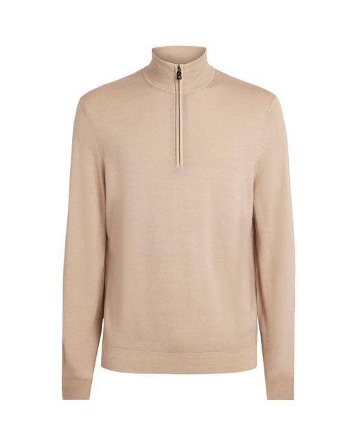 Bogner Natural Virgin Wool Ouri Quarter-Zip Sweater for men
