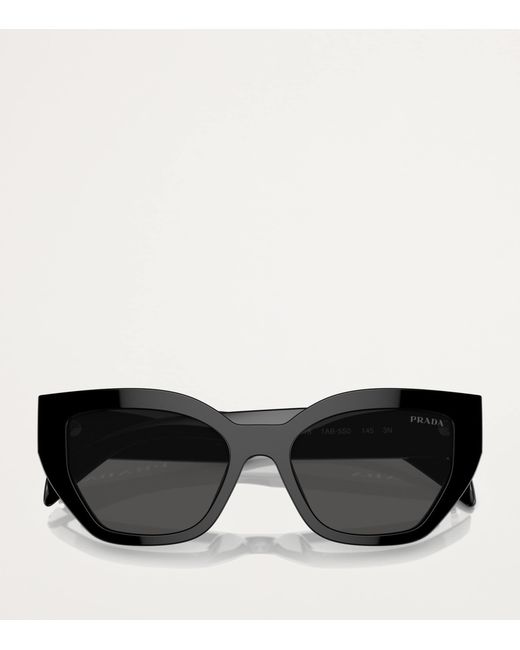 Prada Black Acetate Geometric Sunglasses