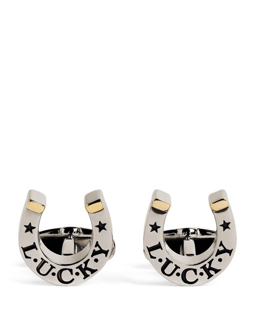 Paul Smith White Lucky Horseshoe Cufflinks for men