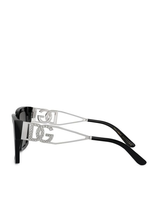 Dolce & Gabbana Black Square Logo Sunglasses