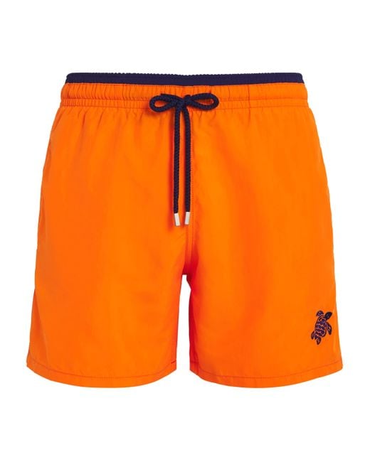 Vilebrequin Orange Embroidered Moka Swim Shorts for men