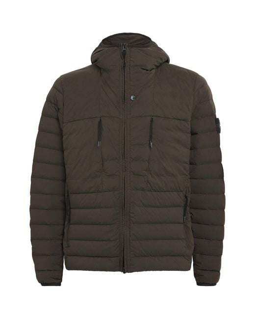 Stone Island Brown Down Cordura Puffer Jacket for men