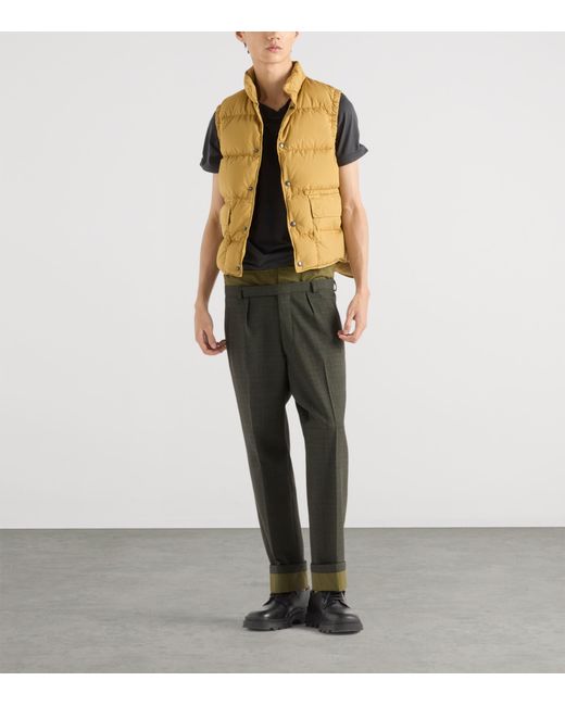 Prada Brown Down Cotton Gilet for men