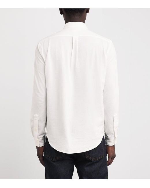 Polo Ralph Lauren White Cotton Textured Polo Shirt for men