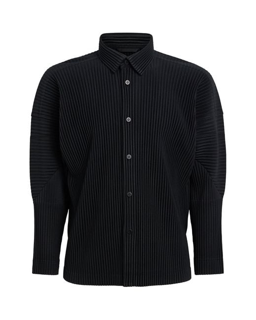 Homme Plissé Issey Miyake Blue Pleated Shirt for men