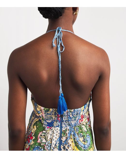 Alice + Olivia White Embroidered Karolina Maxi Dress