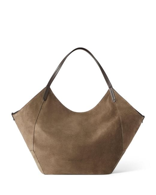 Brunello Cucinelli Brown Prince Of Wales Check-Lined Bc Duo Tote Bag