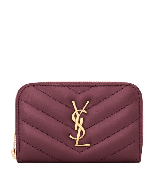 Saint Laurent Brown Lambskin Cassandre Wallet