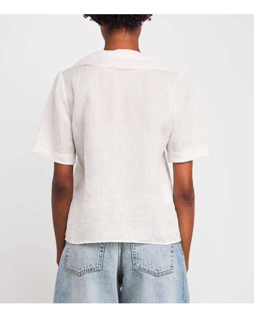 FRAME White The Scallop Sailor Blouse
