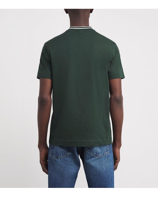Emporio Armani Green Cotton Embroidered Logo T-Shirt for men