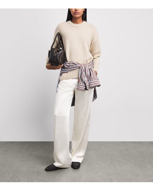 With Nothing Underneath White Cotton Cornwall Sweater