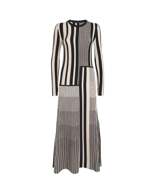 Joseph Multicolor Striped Pleated Midi Dress