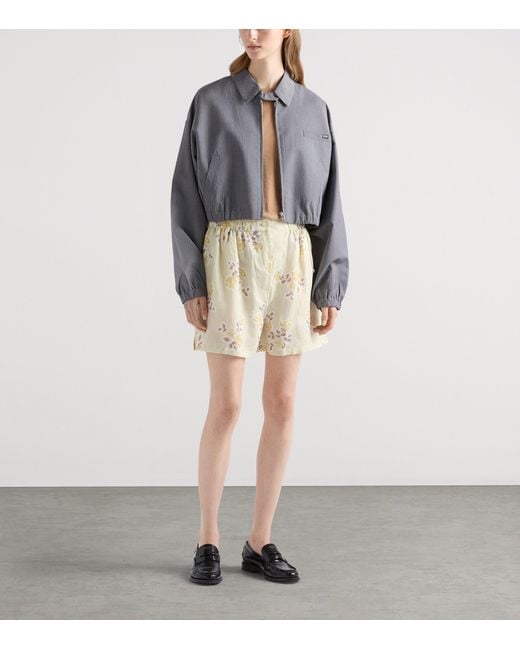 Prada Gray Wool-Mohair Tailored Jacket