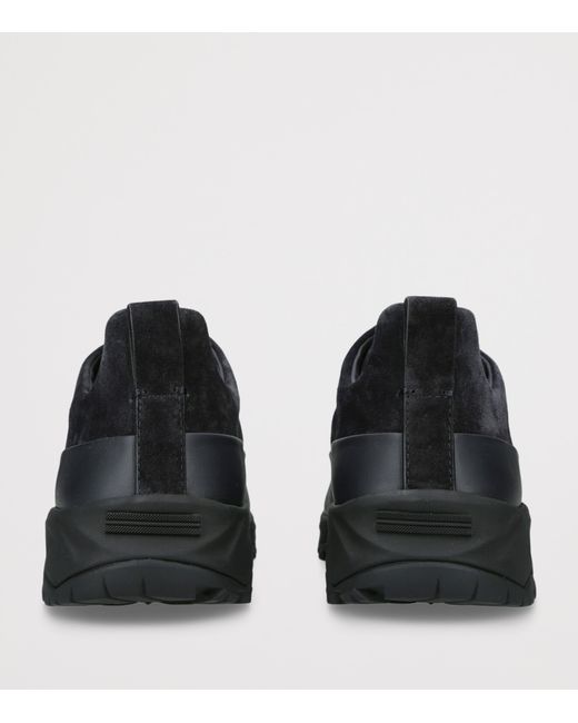Zegna Black Suede Triple Stitch Monte Sneakers for men